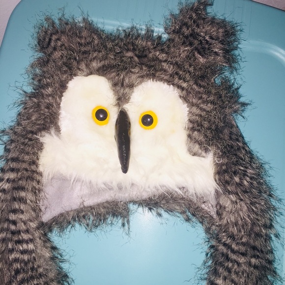 Child’s or small adult owl hat grey great quality - Picture 2 of 5